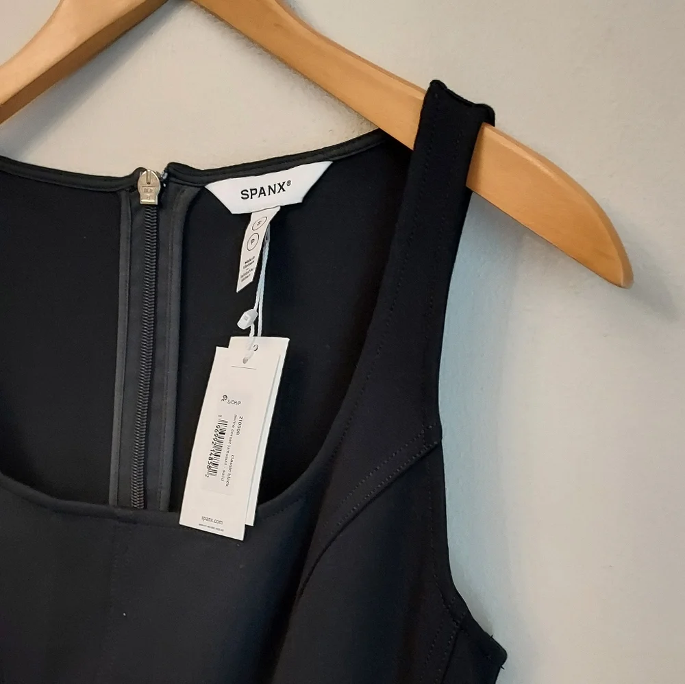 Spanx Black Corset Sleeveless Ponte Jumpsuit One Piece Small #21090R NEW NWT